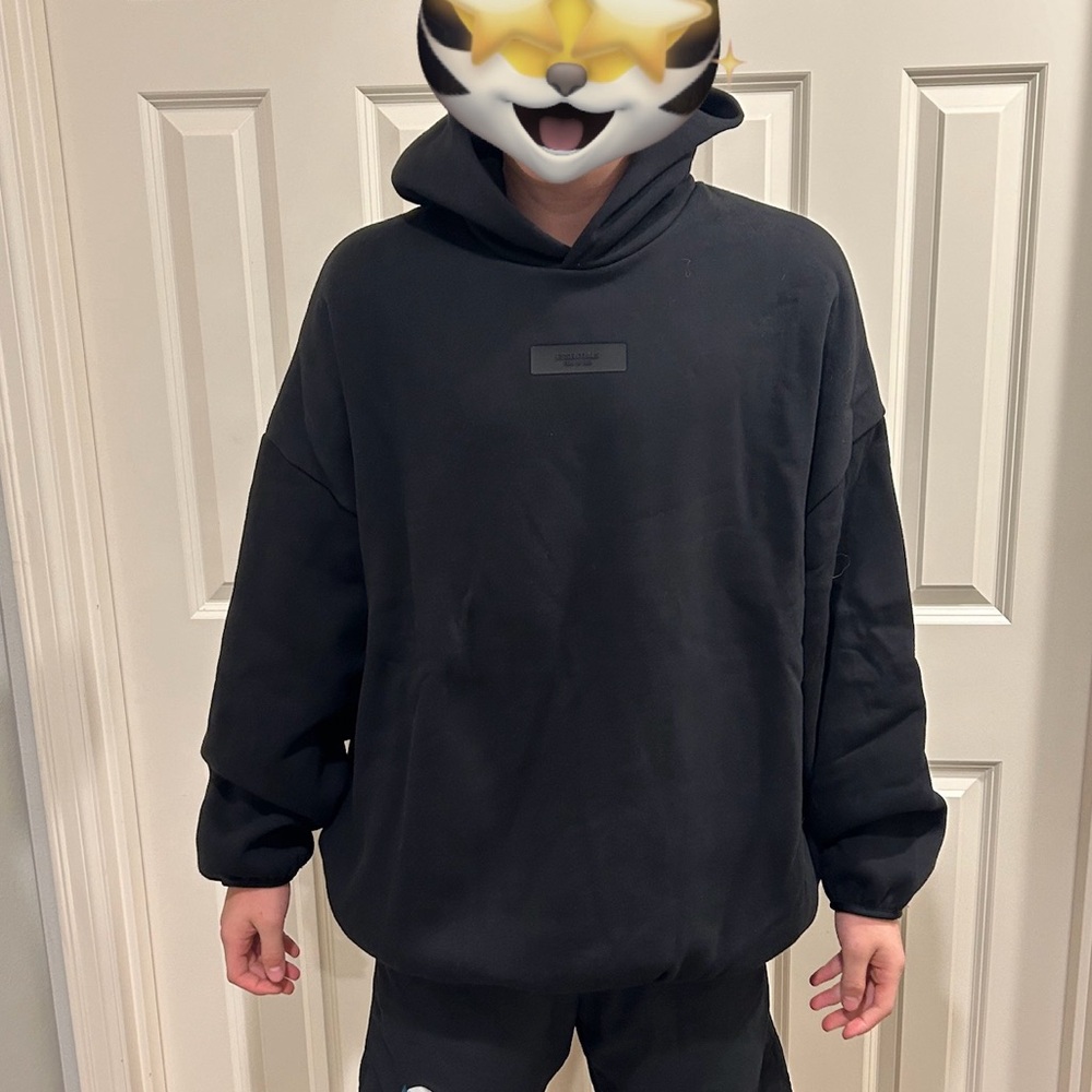 Fear of God Essentials black hoodie sweatshirt